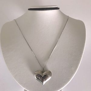 Vintage Sterling Silver Stamped 925 Heart Chain